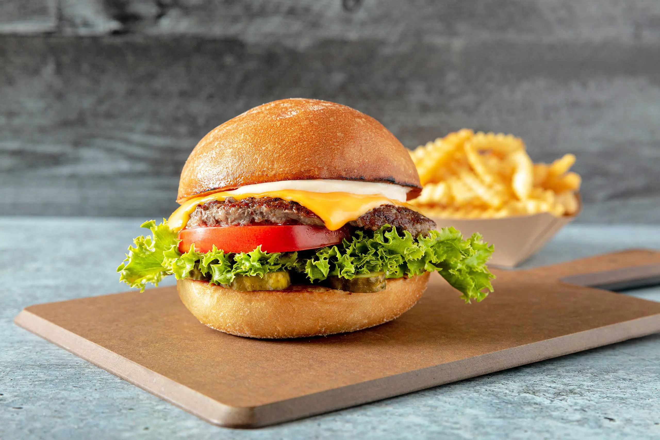 Burger and fries
